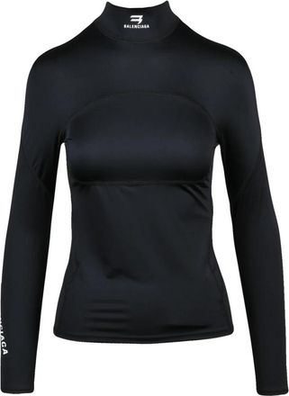 Balenciaga Maglia in Lycra Stretch - Dames - Longsleeves - Zwart - M - Tweed - Tops