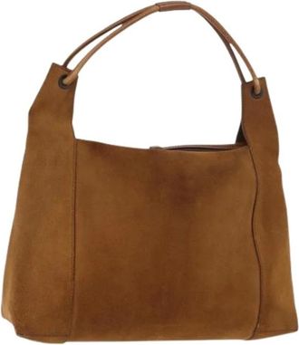 Gucci Pre-owned Shoulder Bags, female, Brown, Size: ONE SIZE Pre-owned Vintage Suede Shoulder Bag