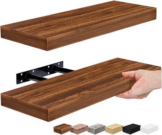 Sorbus Set Of 2 Rustic Floating Shelves