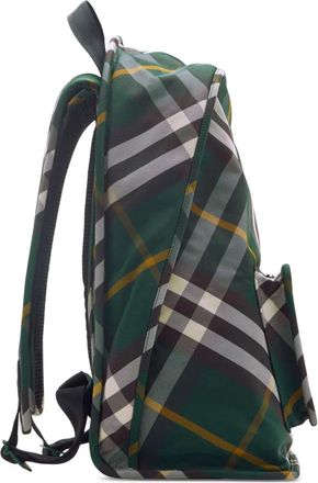 Burberry Mens Shield Check Nylon Backpack Green Bags > Backpacks