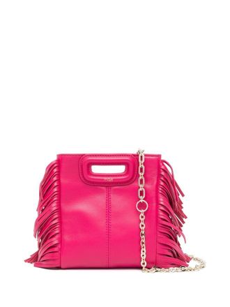 Maje M fringed crossbody bag - women - Calf Leather - OS - Pink