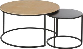 Maisons du monde Set de 2 mesas de centro apilables redondas