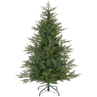HOMCOM Artificial Christmas Tree with Realistic Hinged Branches - Green | TJ Hughes