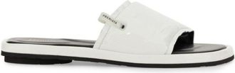 Premiata White Slide Sandal With Lamb Leather Upper