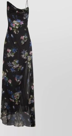 Blumarine floral asymmetric sheer spaghetti strap dress