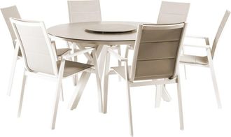 EDÈN JARDÍ Conjunto de mesas y sillas de exterior resistente al agua crema