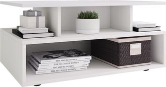 ebuy24 Ebuy24 - Mesa De Centro De Madera Vcm Mesa De Sof&aacute; Con Suficiente Espacio De Almacenamiento Dimensiones Aprox. Al. 40 X An. 80 X P. 50 Cm Mesa De Sal&oacute;