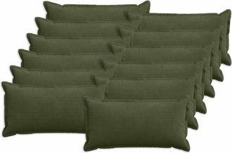 vidaXL Funda De Almohada 12 Uds. Houten Verde 40 X 80 Cm Pana Vidaxl