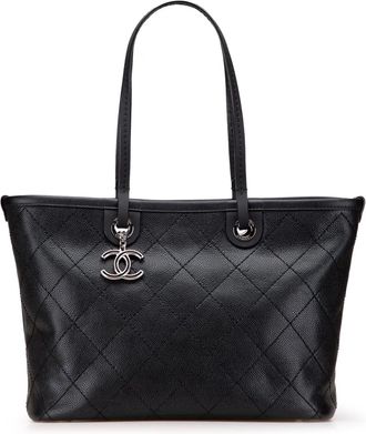 Chanel Borsa tote CC Wild Stitch On the Road in pelle Caviar 2014 - Nero