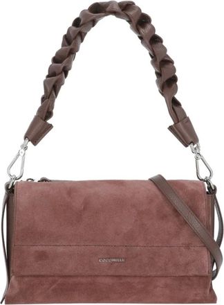 Coccinelle Boheme Suede Bimaterial Schoudertas - Dames - Tassen - Rood - Maat: ONE Size Su&egrave;de