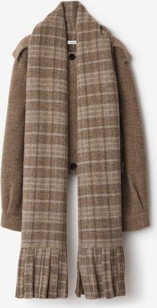 Burberry Detachable Scarf Wool Blend Jacket