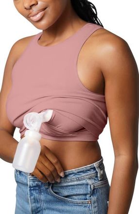 Kindred Bravely Busty Sublime Hands-Free Pumping Longline Bra Top- Fits Sizes 30E-44H in Light Mauve at Nordstrom, Size Small Dd