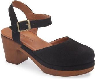 Cordani Warner Ankle Strap Platform Clog in Black Suede at Nordstrom, Size 5.5Us