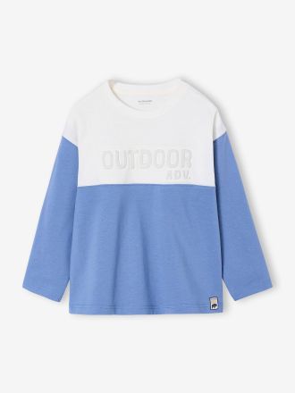 Vertbaudet Shirt in Colorblock-Design f&uuml;r Jungen, Recycling-Baumwolle blau