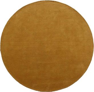 Vente-Unique Tappeto Rotondo 100% Lana Tessuto A Mano D. 200 Cm Ocra 1800g/m&sup2; - Selina
