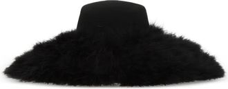 Stephen Jones Millinery Wollen hoed met veren - Zwart