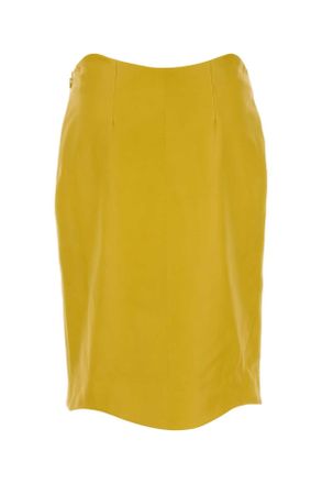 Alaia Womens Yellow Leather Skirt Jaune Gonne