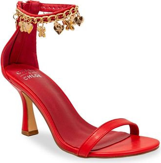 Chase + Chloe by Intouch Footwear Iridessa Charm Ankle Strap Sandal in Red at Nordstrom Rack, Size 8.5