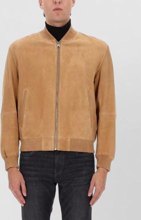 HUGO BOSS suede jacket with ribbed cuffs and pockets