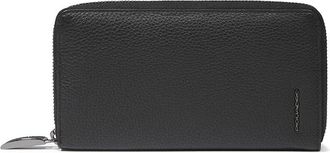 Piquadro Zip-around womens wallet with four dividers - Heren - Portefeuilles - Zwart - ONE Size - Accessoires