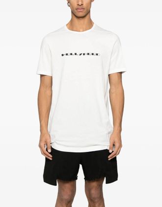 Rick Owens Mens Level Logo T-Shirt White Clothing > Polo & T-Shirts