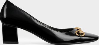 Gucci Signora Glossy Leather Pumps