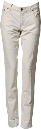 Dolce & Gabbana White Cotton Skinny Denim Trouser Men Jeans