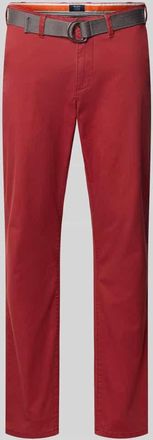 Mc Neal Slim Fit Chino mit Gürtel in Rot, Größe 102