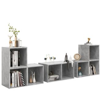 Berkfield Home Classic 6 Piece TV Cabinet Set Concrete Grey Engineered Wood