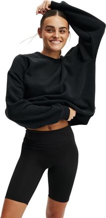 Cotton On Womens Active Plush Crew Sweatshirt in Black at Nordstrom, Size Xx-Small