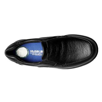 Nunn Bush Cam Moc Toe Slip-On Black Tumbled Leather 84696-222 Mens