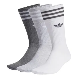 adidas Mens adidas originals Stripe Logo Sports Socks 3 Pairs White / Gray / Black H62021