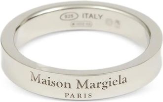 Maison Margiela Anello a fascia con logo inciso - Argento
