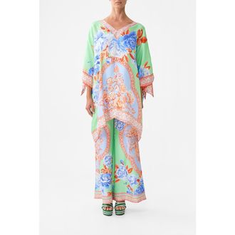 Camilla Tie Sleeve Short V Neck Kaftan Topkapi Pop at Nordstrom, Size One Size Au