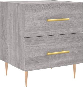 vidaXL Vidaxl - Mesita de noche madera de ingeniería gris Sonoma 40x35x47,5 cm