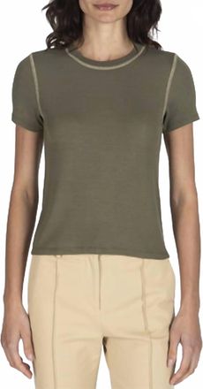 ATM Anthony Thomas Melillo Modal Rib Short Sleeve Crewneck Tee In Army
