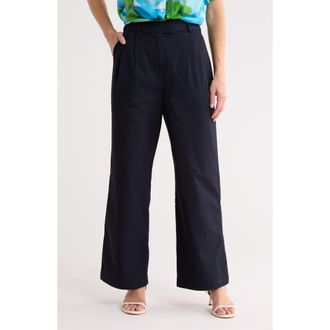 FRNCH Albane Woven Wide Leg Pants in Bleu Marine at Nordstrom Rack, Size X-Small
