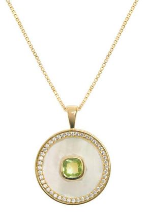 Freya Rose Peridot Mother of Pearl Necklace at Nordstrom, Size 9.25