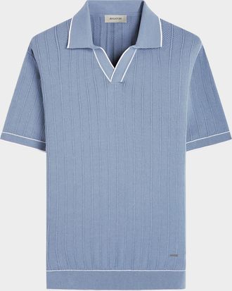 Bugatchi Men & apos;s Short-Sleeve Sweater with Johnny Collar