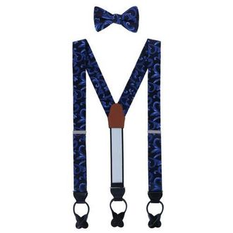 Trafalgar Store Christian the Romantic Brocade Silk Suspenders (Braces) and Bow Tie Set in Royal Blue at Nordstrom