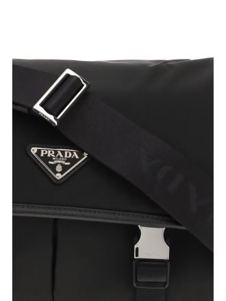 Prada Mens Shoulder Bag Re-Nylon Saffiano Black General Polyamide