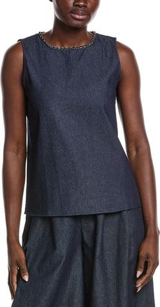 Gracia Chain Embellished Neckline Sleeveless Top