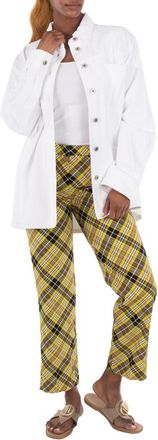 Burberry Benssen EKD Embroidered-Logo Denim Jacket, Size Medium