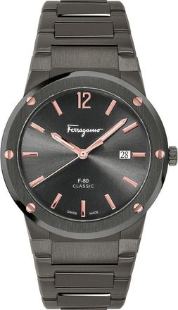 Ferragamo Salvatore Ferragamo F-80 Classic Gunmetal Bracelet Watch, 41mm in Grey at Nordstrom Rack