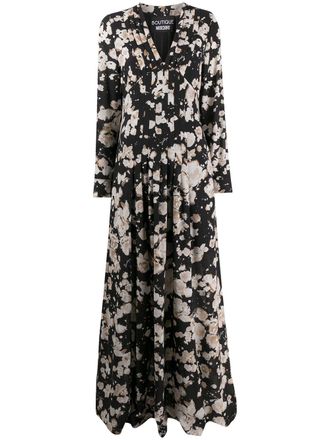 Moschino Abito lungo a fiori - Nero