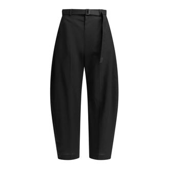 sacai Wijde broek - Dames - Broeken - Zwart - Maat: L Zijde