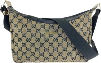 Gucci Pre-owned Shoulder Bags, female, Beige, Size: ONE SIZE Pre-owned Canvas shoulder-bags