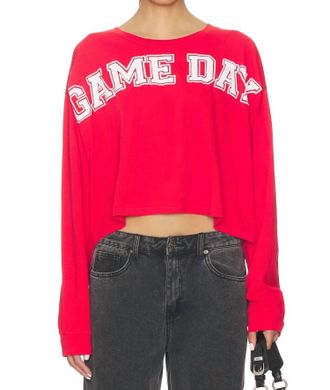 Daydreamer Womens Gameday Meet And Greet Top In Red
