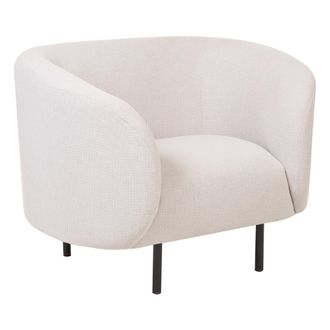 Beliani Sill&oacute;n De Poli&eacute;ster Beige Negro Boucl&eacute; Suave Patas Doradas Retro Glamour Loen