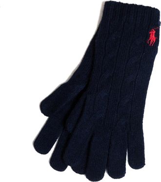Polo Ralph Lauren Accessoires, Dames, Blauw, ONE Size, Cable Knit Gloves